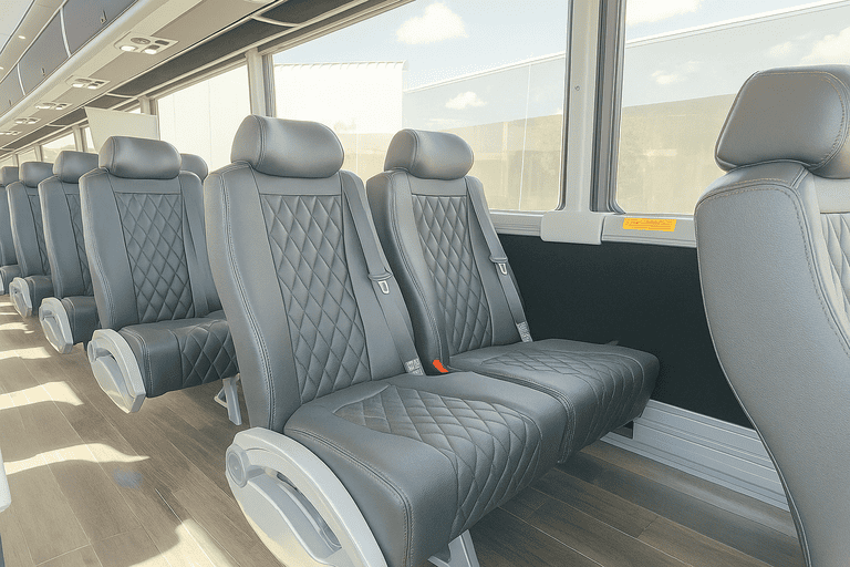 interior of Coach Bus Milwaukee charter bus